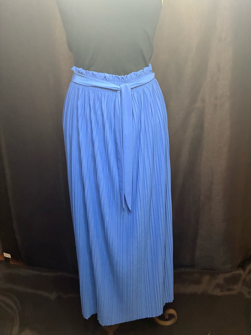 Jon & Anna Sky Blue Pleated Maxi Skirt with Waist Tie